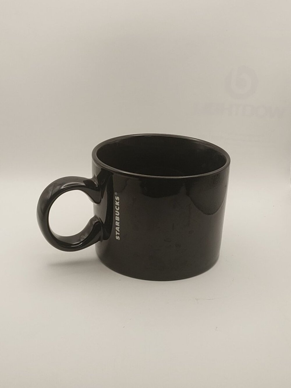 2017 Black Ceramic Starbucks 12 Oz White Logo Collectible Coffee Mug